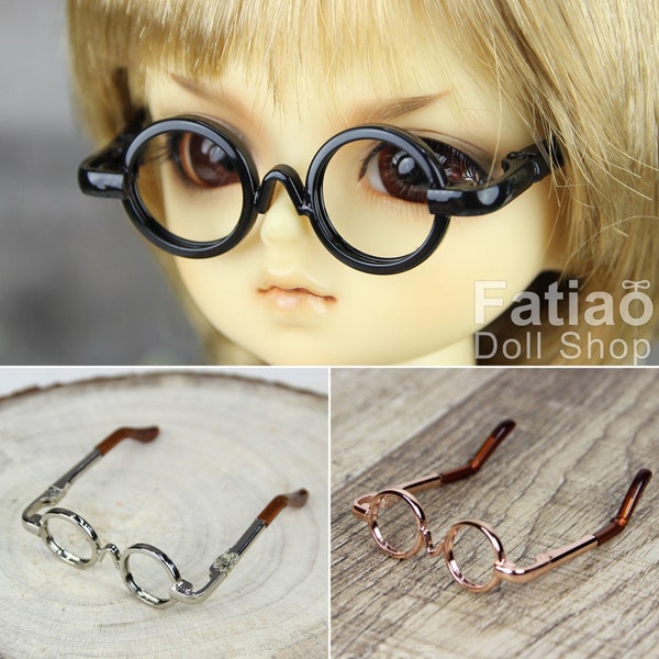Neue Mode Vollrand Puppen runde Brille passen 1/6 BJD YOSD Größe