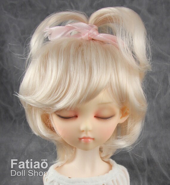 3-wig set 7-8 inch Blond//Carrot//Brown Synthetic Mohair 1//4 BJD MSD Short Wig