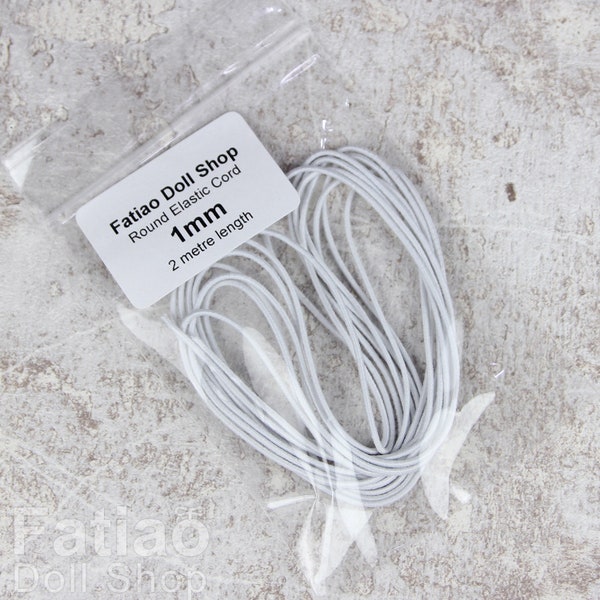 White Stringing Round Elastic Cord for BJD doll - 1mm 1.5mm 2mm 2.5mm 3mm 3.5mm 4mm