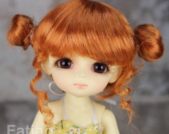 Fatiao - BJD Dollfie Lati Yellow Pukifee 5-6" Angel Doll Wig - reddish orange