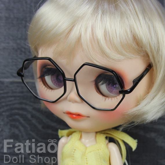 New Style Doll Accessory Polygonal Black Frame Glasses Sunglasses For Dolls