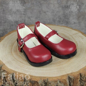 Fatiao - New 1/4 BJD MSD Dollfie Dolls Mary Jane Shoes - Red wine (Size 5.5cm)