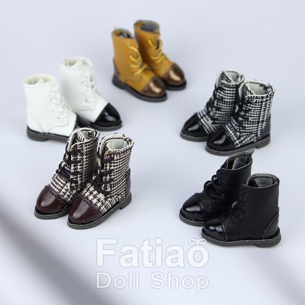 Fatiao - New OB11 Obitsu 11 Cu-poche 1/12 BJD Nendoroid GSC doll Lace-up boots shoes