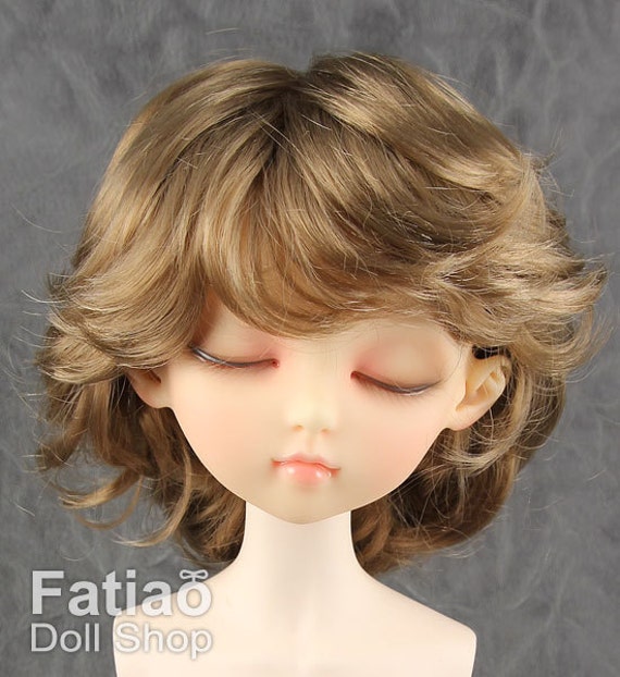 3-wig set 7-8 inch Blond//Carrot//Brown Synthetic Mohair 1//4 BJD MSD Short Wig