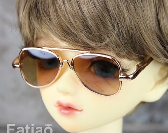 New fashion Full-Rim Dolls Glasses fit 1/3 BJD SD Super Dollfie - Gold