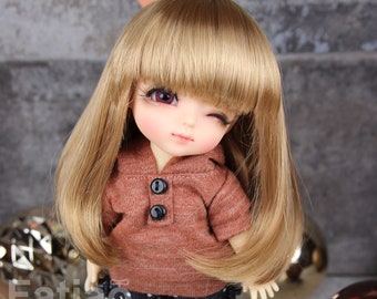 1/8 Synthetic Mohair BJD Doll Hair 5-6inch Lovely Two Curly Pony Doll Wig Lati Y 
