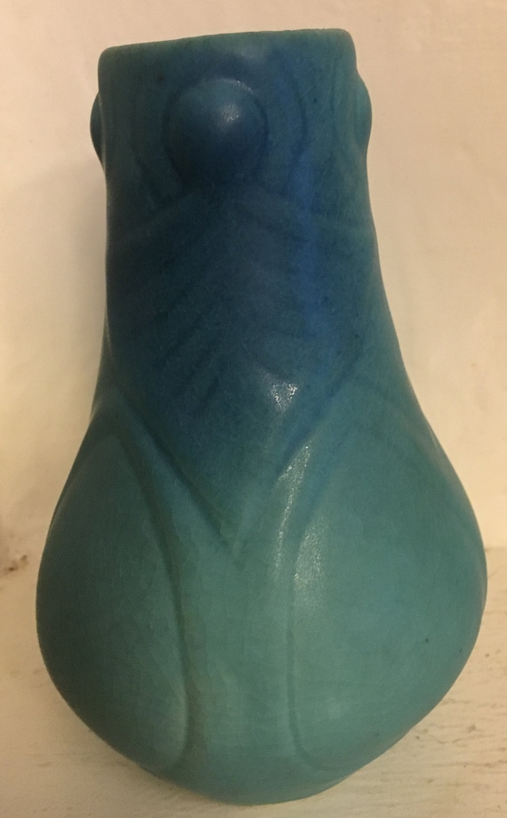 Van Briggle Pottery Peacock Feather 5" Vase