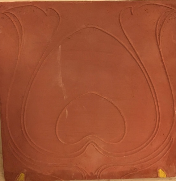 Van Briggle Pottery Tile Plain Peacock