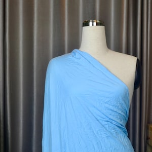 Flowy Bamboo Jersey Fabric in 10 Colors, Midweight opaque knit fabric with fluid drape, subtle sheen four way stretch, Bamboo Cotton spandex