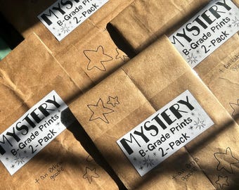 Mystery Bundle of B-Grade Linocut Prints – Cottagecore-Inspired Handmade Art Grab Bag - Whimsical