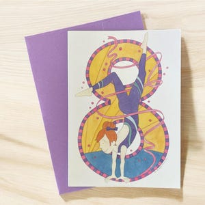 8.Geburtstagskarte Turnerin, Turnerin Geburtstagskarte, 8.Geburtstagskarte Turnerin, Handstand Geburtstagskarte für Mädchen