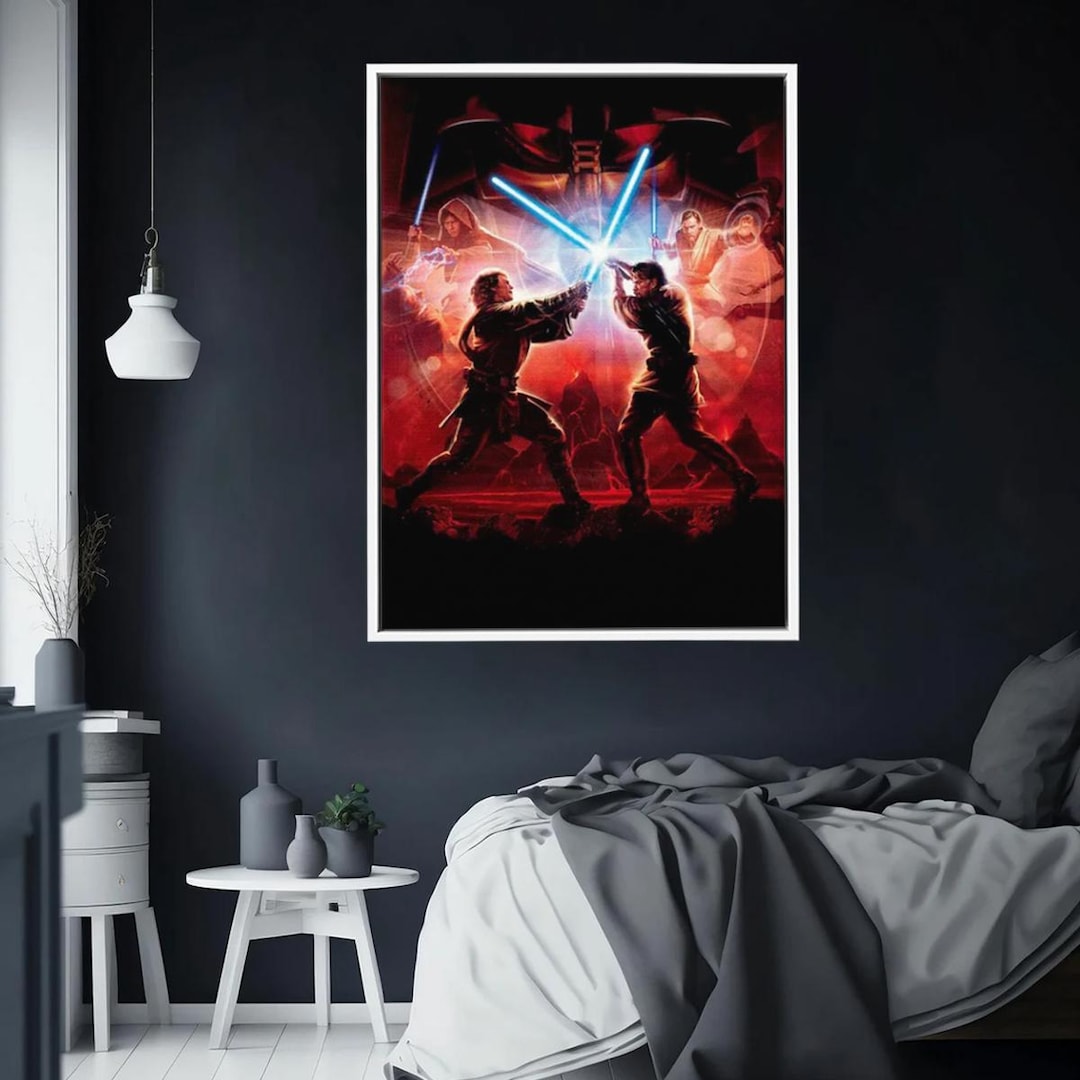 Star Wars Anakin Vs Obi Wan Wall Art Poster Canvas,anakin Skywalker ...