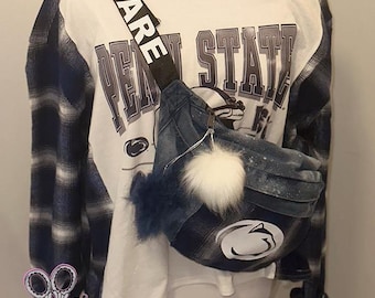 College Team Oversized denim crossbody heuptasje