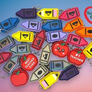 School Supplies Teacher Clicker Fidget Keychain