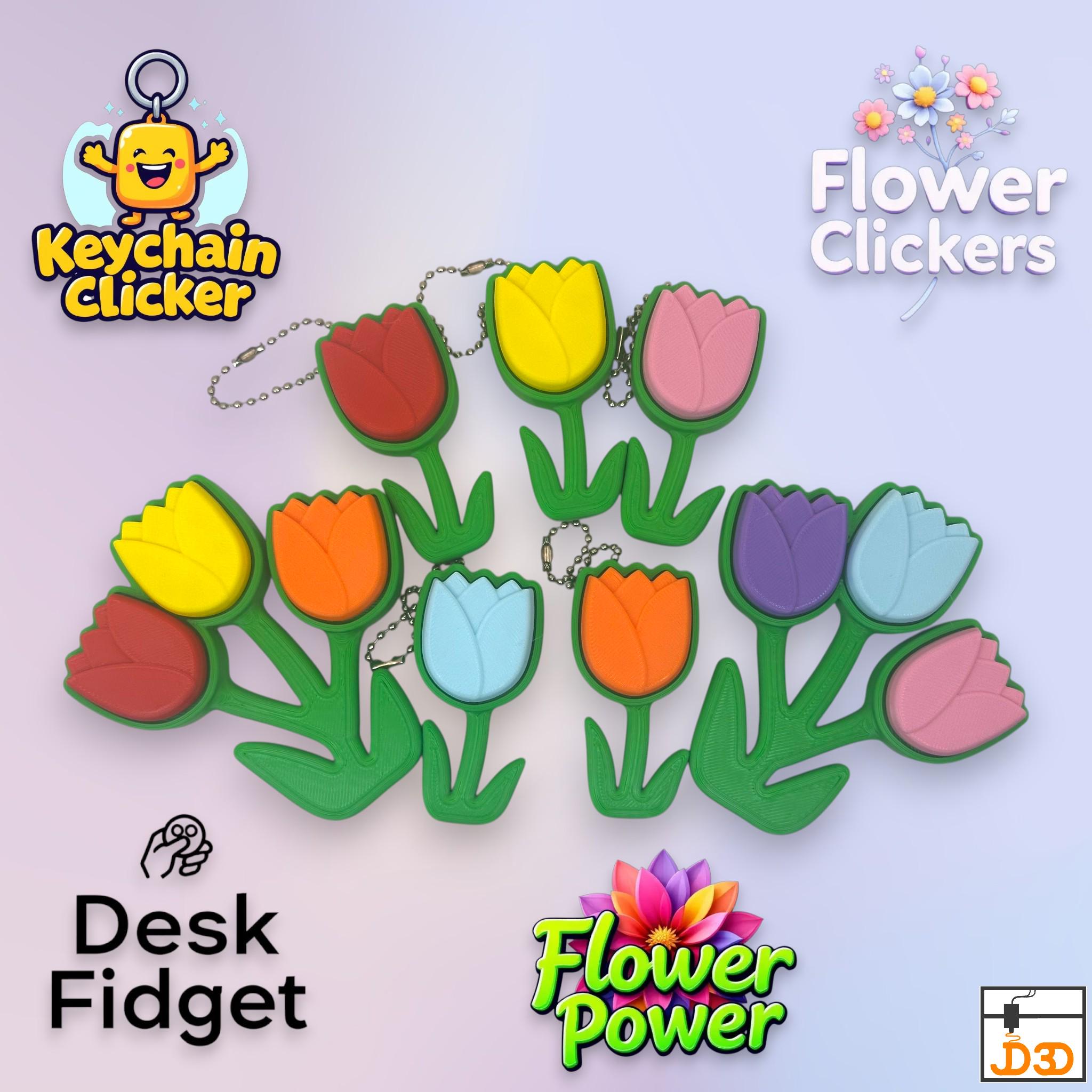Tulip Clicker Fidget Keychain Desk Toy product image