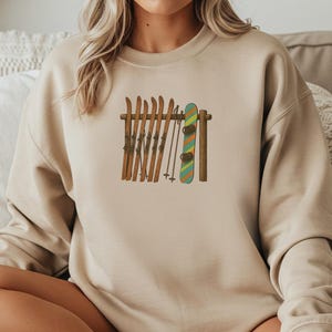 Sudadera de snowboard moderna de Vintage Ski, destaca y sé único, suéter de esquí para mujer, sudadera de snowboard de esquí, sudadera para amantes de los deportes de montaña