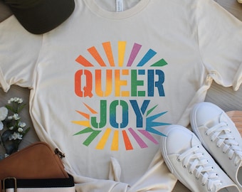 Maglietta "Queer Joy Rainbow Burst", maglietta per i diritti dei trans, maglietta regalo LGBTQ, maglietta "Love for Everyone Rainbow Pride", felpa "The Future Is Inclusive"