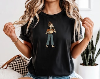 Skeleton Mom life Tshirt, Floral Mom Spring Tee, Trendy Mom Tshirt, Baby Shower Gift, Pregnancy Announcement Shirt For Mom-To-Be Gift