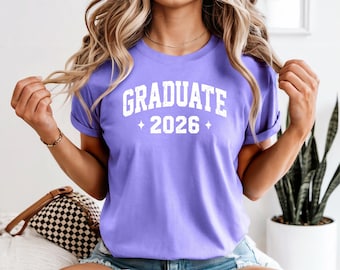 Graduiertenklasse von 2026-T-Shirt, Klasse von 2026-Senior-T-Stück, High School-Gradations-T-Stück, Abschluss-T-Shirt, Abitur-T-Shirt