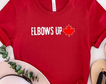 Elbows Up Maple Leaf Proud Shirt Never the 51st State Canadian Hockey Culture True North Strong and Free Proud Canadian Shirt