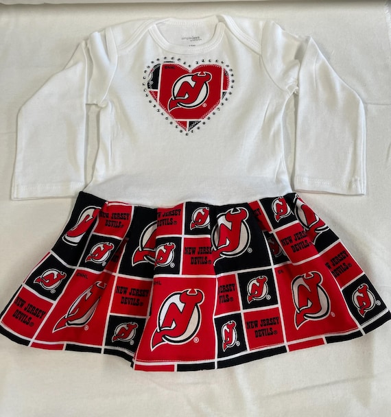 Custom Made Inspired New Jersey Devils Infant Dress With or