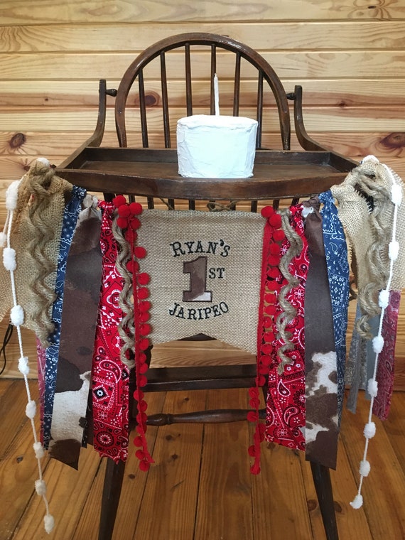 1ST JARIPEO Personalized BROWN COWHIDE Look Suede Fabric/Cowboy/Rodeo Birthday/Rodeo Banner-High Chair Banner-Banners-Birthday Party Banner Il_570xn