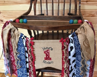 Personalized First Rodeo Highchair Banner: Cowboy 1st Birthday Decor