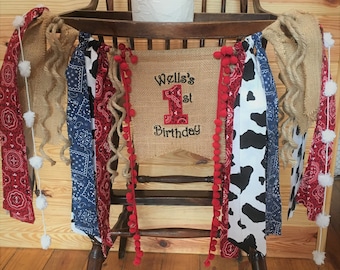 Rodeo 1st Geburtstag Hochstuhl Banner: Cowboy Party Decor
