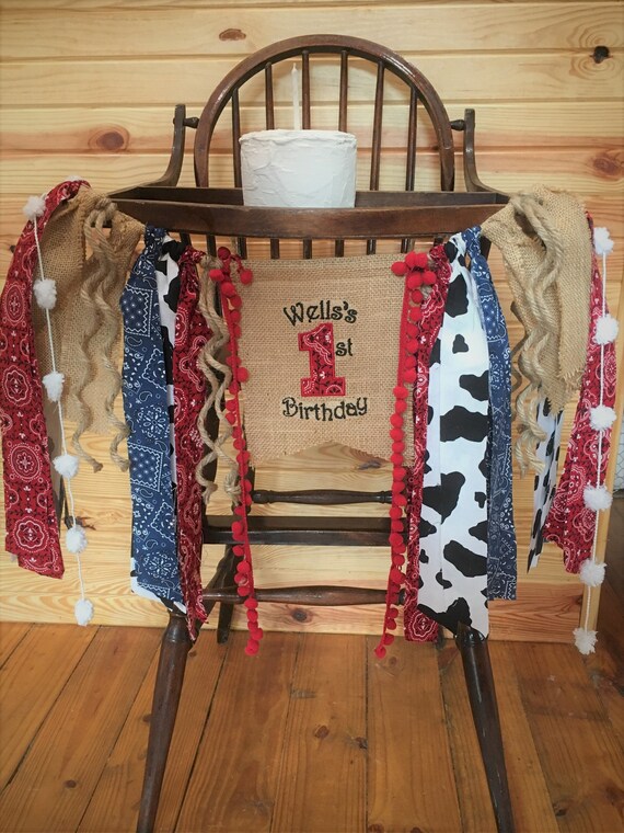 NAME 1ST PERSONALIZED Cowboy/Rodeo Birthday/Rodeo Banner-High Chair Birthday Banner-Banners-Birthday Banner One Party Banner-Rodeo Il_570xn