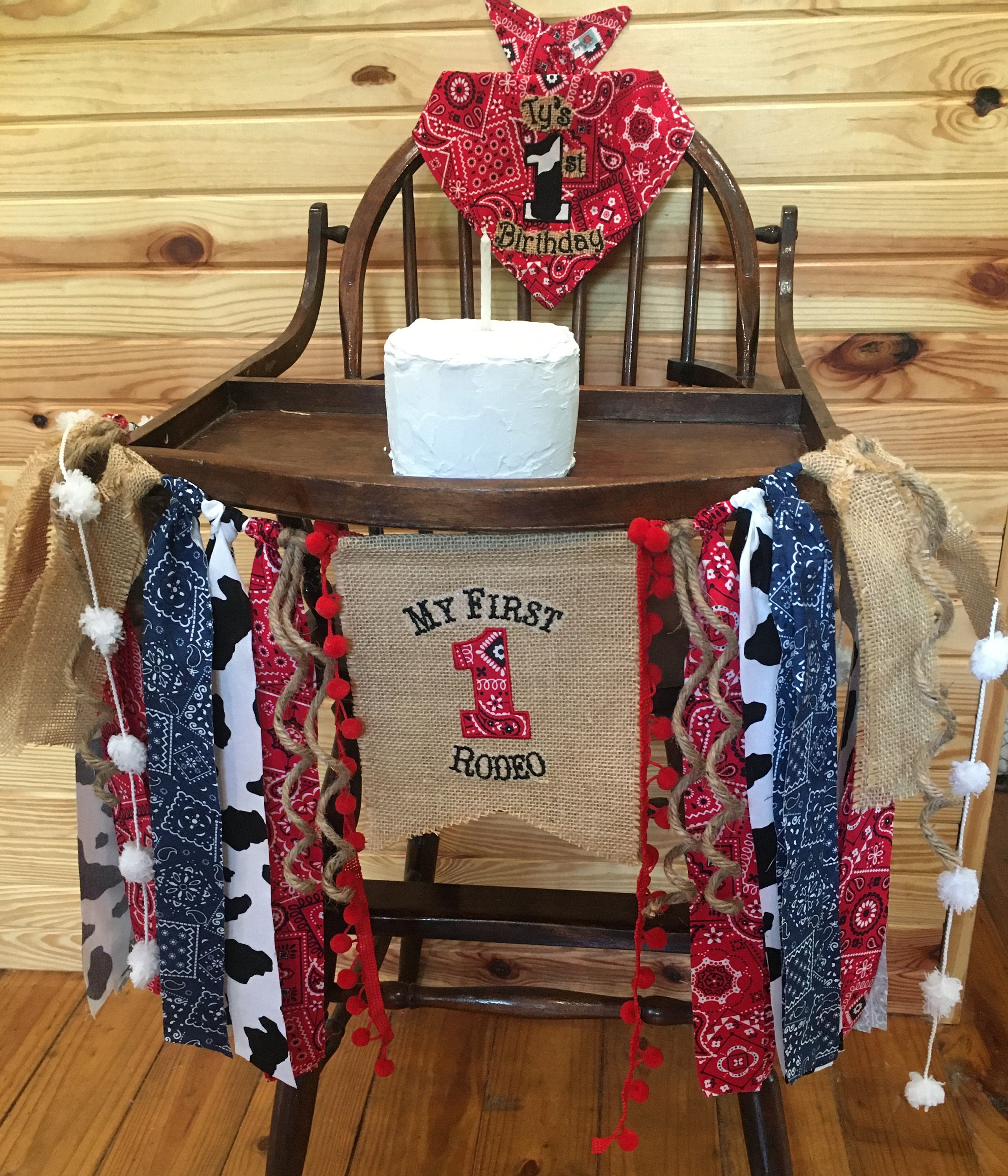 MY FIRST BIRTHDAY Cowboy/Rodeo Bandana Banner-High Chair | Etsy