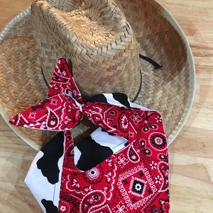 COWBOY/Rodeo NUMBER Bandana 1ST BIB/ Double-Sided Bandana Bib/Western/Farm/Barnyard Party Accessory/1st Birthday Party Outfit/Rodeo Party image 2