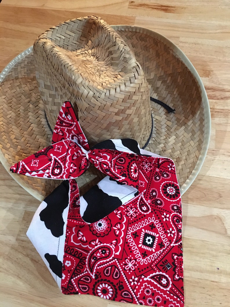 COWBOY/Rodeo NUMBER Bandana 1ST BIB/ Double-Sided Bandana Bib/Western/Farm/Barnyard Party Accessory/1st Birthday Party Outfit/Rodeo Party image 2