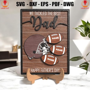 We tackled The Best Dad Laser Cut, Custom Wooden Plaque Football Lover Cut, Football Hanger Sign Svg, American Football Svg Laser Cut