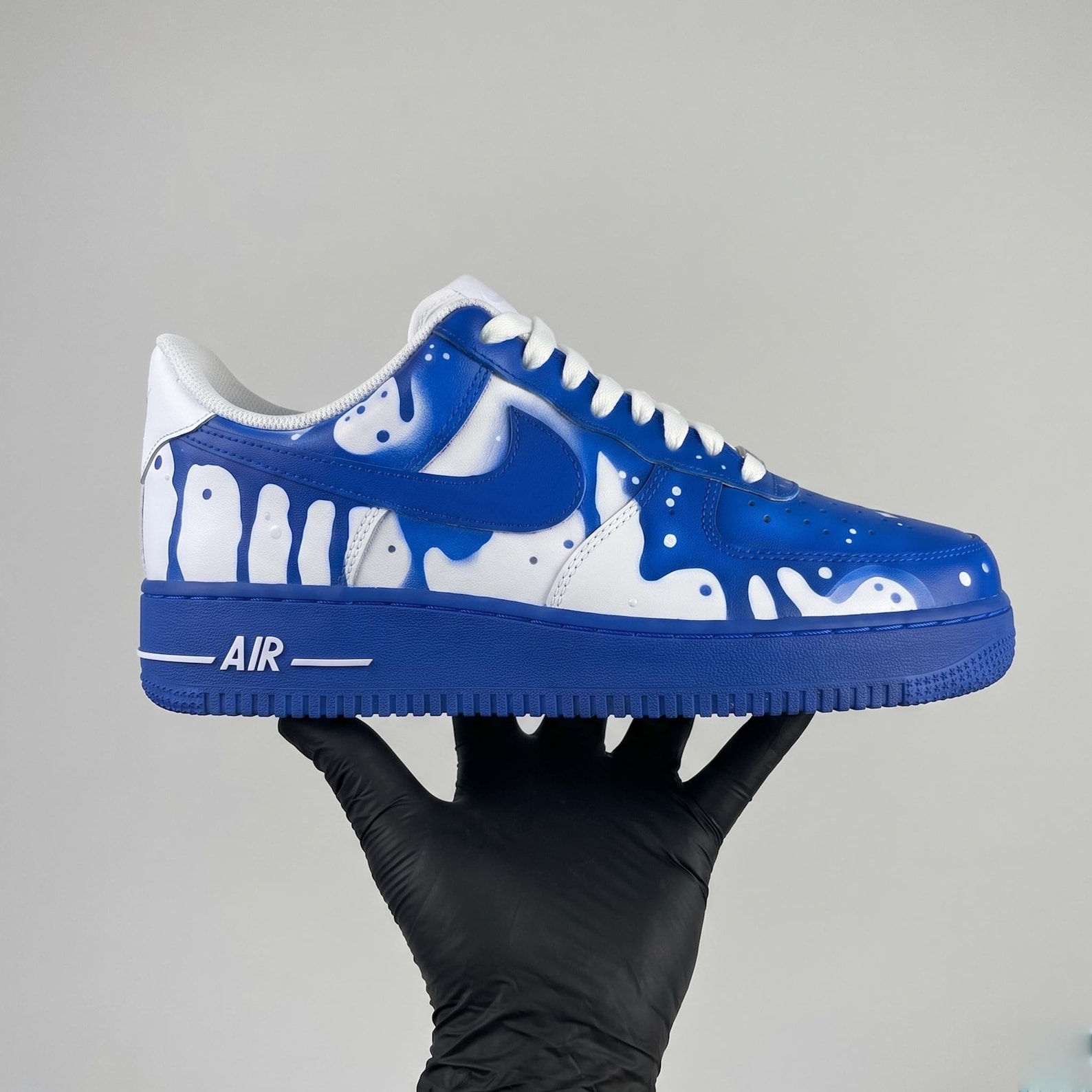 Custom Af1 Drip Custom Royal Blue Drip Air Force 1, Hand Painted AF1, Personalized ...