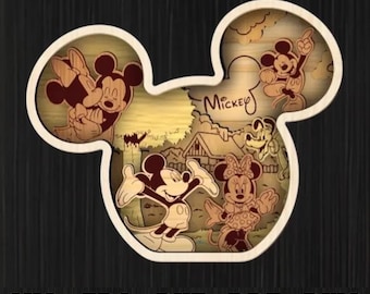 Cartoon Mouse Head 3D Laser Cut Files, Magical Kingdom SVG (Digital Download)