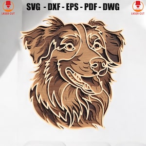 Golden Retriever Dog Multilayer Svg Layer, Dog 3D Layered Design Laser Cut, Pet Portrait Animal Decor Laser Cut, 3D Golden Retriever Mandala