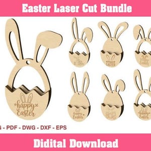 Caixa de armazenamento de coelho de ovo de Páscoa, pacote de arquivo Svg cortado a laser, caixa de presente de madeira em formato de ovo cortado a laser para presentes e decoração elegantes de Natal