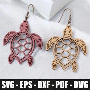Sea Turtle Earrings Laser Cut Svg, Beach Earrings Svg Laser, Sea Life Laser Cut Earrings, Glowforge Earring Laser, Ocean Laser Svg Cutting