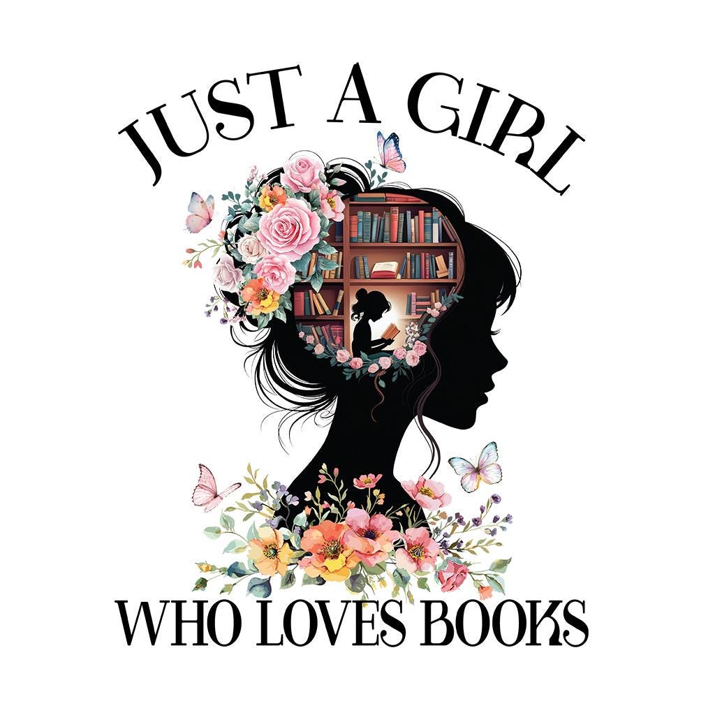 Just A Girl Who Loves Books Png, Book Lover Png, Librarian Png, Book ...