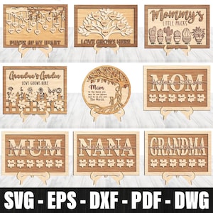 Mothers Day Puzzle Bundle SVG Laser Cut, Rustic Home Decor, Personalized Present, Rustic Home Decor Stand Laser Cut Svg File, Mom Glowforge
