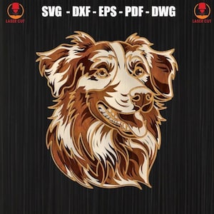 Multilayer Dog Svg Laser Cut, Dog 3D Mandala Svg Files For Cricut, Laser Cut Design for Pet Lover,  Goldendoodle Dog Wooden Decor Laser Cut