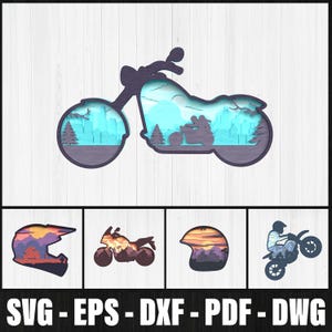 Adventure Motorbike Svg Bundle Laser Cut, Motorcycle Multilayer Svg Laser Cut, Adventure Motorbike Motorcycle Laser Cutting Gift For Biker