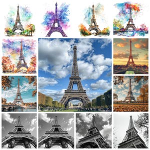 Eiffel Tower JPG Clipart Bundle, Watercolor Eiffel Tower Photography  Digital Art Instant Download, Paper Craft Illustration, Commercial Use
