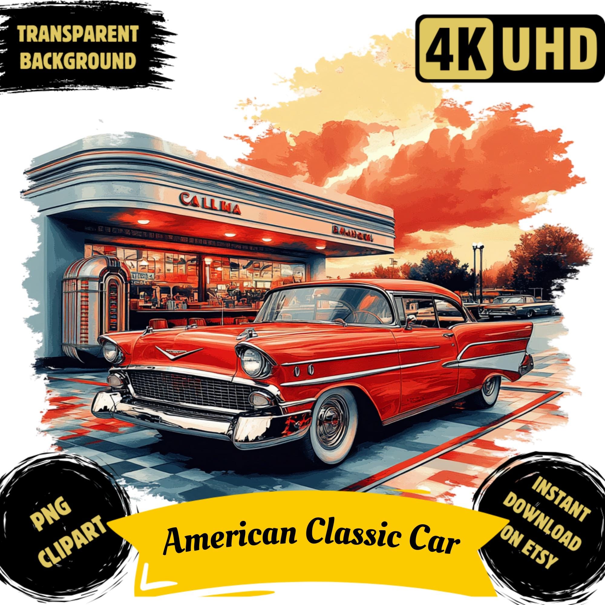 50s car illustration - Etsy 日本