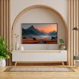 Foggy Valley Sunrise PNG Landschaft Wand Kunst Druck, Aquarell Morgennebel Digital Download Poster, Landschaft Kunstwerk, Sonnenaufgang über Nebel Leinwand