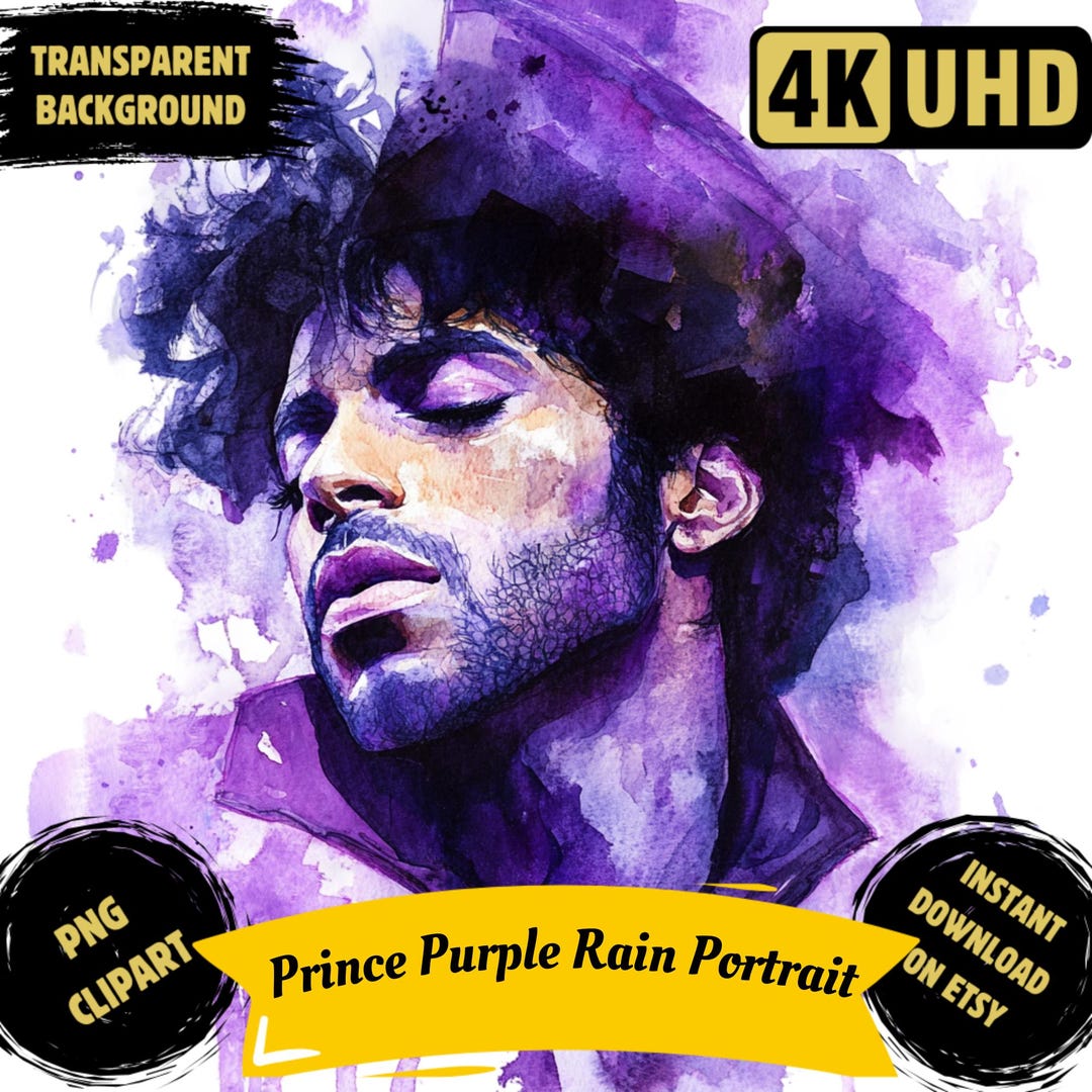 Prince Purple Rain PNG Clipart Bundle Watercolor Prince Rainstorm prince-purple-rain-png-clipart-bundle-watercolor-prince-rainstorm