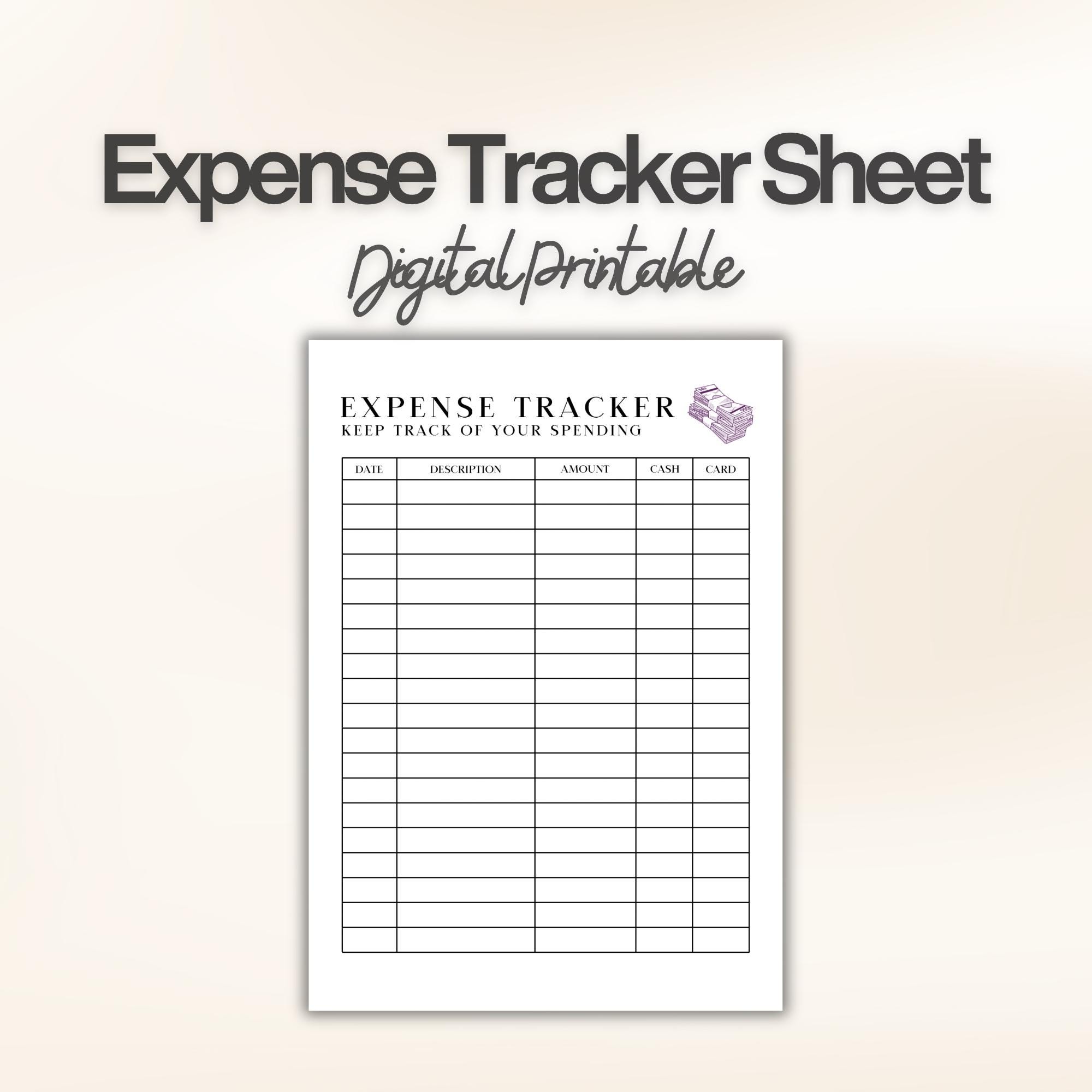 Printable Expense Tracker, Budget Planner, Spending Worksheet ...