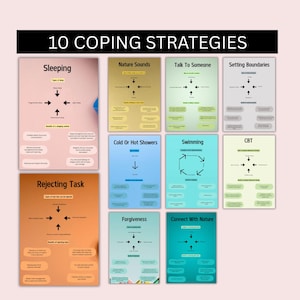 Coping Skills Workbook for Stress Relief, Emotional Regulation, Anxiety Relief, Therapy Worksheets, Self Care and Mental Health