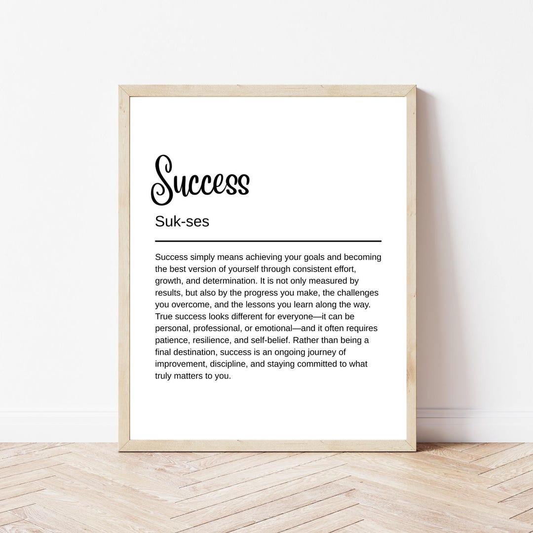 Success Defination Success Definition Poster, Office Decor, Motivational Wall Art ...