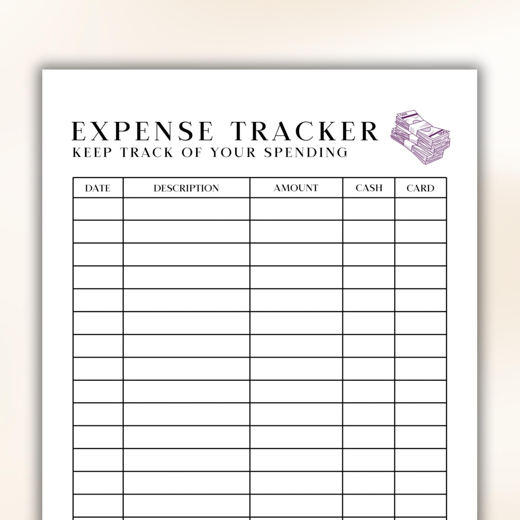 Printable Expense Tracker, Budget Planner, Spending Worksheet ...